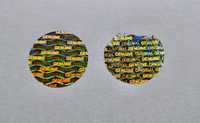 Hologramme de sécurité holographique ovale personnalisable en argent découpé, étanche, modèle DLS-HS-001, protection de marque anti-contrefaçon et inviolable