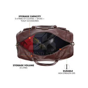 Elegante Bolsa de Viaje de Cuero para Viajeros Frecuentes y Escapadas de Fin de Semana, Bolsa de Viaje de Cuero Genuino - Product Image 2