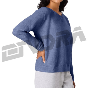 Sweat-shirt pour femme en denim bleu, tissu doux et respirant, coupe décontractée, style décontracté, port quotidien, confortable, tendance, choix pour toutes les saisons - Product Image 2