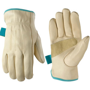 Gants en cuir de grain robustes pour l'exploitation forestière et les travaux extérieurs avec doigts renforcés et paume résistante à l'abrasion - Product Image 1