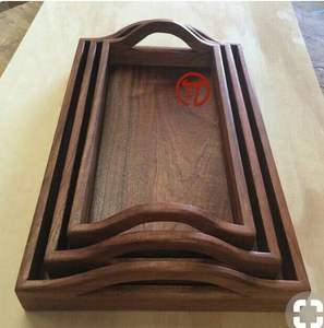 ถาดเสิร์ฟอาหารทรงสี่เหลี่ยมผืนผ้าไม้ตกแต่งตามธรรมชาติขนาดมาตรฐานสำหรับบ้านและงานแต่งงานงานแฮนด์เมด - Product Image 6