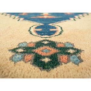Alfombra Grande de Lana Anudada a Mano Nuray Azul, Diseño Abstracto Rectangular con Medallón 3D, para Sala de Estar, Uso Doméstico - Pae-950 - Product Image 3