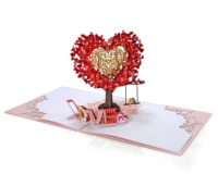 Nouveau modèle 3D arbre d'amour multi-couches de papier carte de voeux 3D cartes de voeux pop-up mariage saint valentin conception personnalisée bienvenue