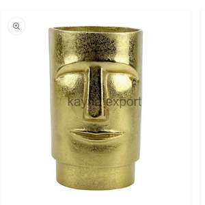 Human Face Design Modern Art Decorative brass Platted Home decoration Flower <b>Vase</b> - Product Image 1