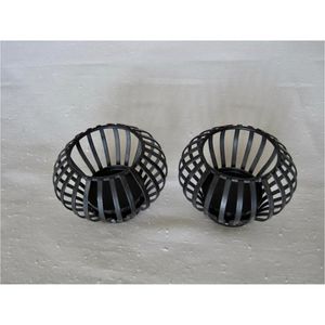 Porte-bougie sphérique en métal creux de style nordique, lanternes décoratives en fil noir, porte-bougie en fer forgé pour mariage et salon - Product Image 1