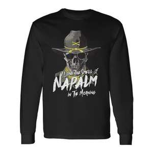 Camiseta de manga larga con estampado de "I Love The Smell Of Napalm In The Morning" - Product Image 2