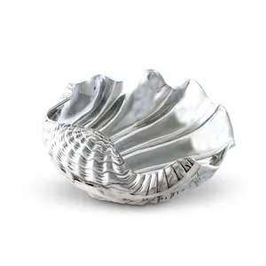 Bol en métal artisanal élégant pour la décoration de vente au détail aux États-Unis, exportation, poignées texturées, bol à fruits élégant, large, plaqué, sûr, Zahid Exports - Product Image 3
