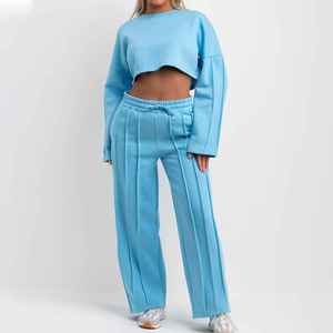 ชุดวอร์มผู้หญิงขาสั้นสีชมพูมีฮู้ดและกางเกงขายาวชุดออกกำลังกายใหม่ - Product Image 5