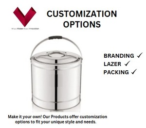 Casserole chauffante classique en acier inoxydable de grande taille 10 L, 100 % authentique, avec fond à induction, offre incroyable pour la soupe - Product Image 3