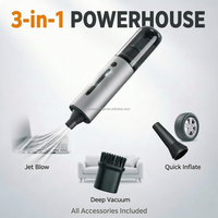 Souffleur-aspirateur sans fil 2-en-1, moteur haute vitesse 115000 tr/min, 19 kPa, dépoussiéreur portatif pour la maison, la voiture, le nettoyage des interstices de clavier et des surfaces.