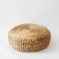 Pouf rond en paille tissée à la main, pouf en jonc de mer, vente en gros