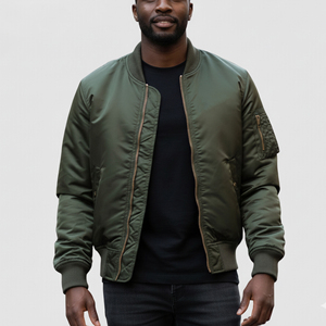 Veste de baseball pour homme, coupe-vent, unie, personnalisée OEM, décontractée, légère, anti-froissement, col montant, chaude pour l'hiver, veste universitaire - Product Image 5