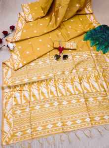 Último diseñador Premium Collection High on Demand Bagnoli Handloom Raw Silk Saree con tejido Pallu y Border Work para la venta - Product Image 2
