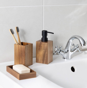 Conjunto de baño de madera personalizado de la mejor calidad, producto de la mejor calidad, conjunto de baño de madera artesanal moderna - Product Image 1