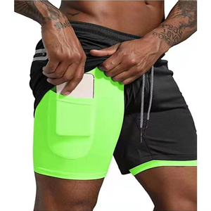 Men Board Shorts Jogger Gym Shorts Oxford Fabric Elastic <b>Mid</b> Waist Double <b>Layer</b> Breathable Quick Dry Comfortable Solid Mesh - Product Image 4
