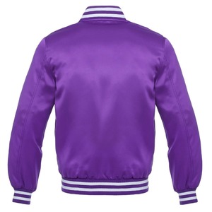 Blouson bombardier universitaire en satin de qualité supérieure veste surdimensionnée en tissu thermique personnalisé de couleur unie au design durable pour hommes - Product Image 6