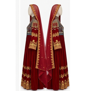 Breathable Afghani Salwar Kameez <b>Dresses</b> Tribal Ethnic Design Chiffon Fabric Maxi Length Cultural Special Afghan Kuchi <b>Dress</b> - Product Image 2