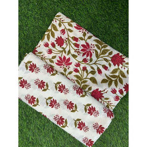 <b>Maroon</b> Floral Printed Pure Cotton <b>Top</b> and Bottom Fabric Free Size-SHKSS1027 - Product Image 1