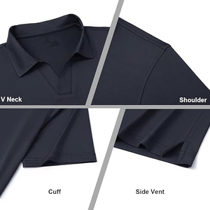 เสื้อโปโลผู้ชายคอวีระบายอากาศได้ดีเสื้อกอล์ฟฤดูร้อนเสื้อโปโลพิมพ์ลาย - Product Image 4