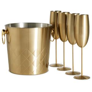 Cubos de hielo metálicos personalizados de alta calidad al por mayor, accesorios para Bar, vino, hierro para cuenco de champán, utensilios de cocina para fiestas - Product Image 1