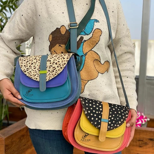 Nouveau sac à main en cuir recyclé élégant occidental sac à main multicolore véritable fait à la main femmes cheveux sur les sacs à bandoulière à imprimé Animal - Product Image 1