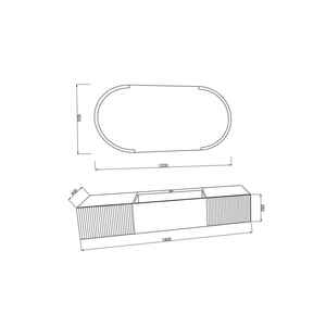 Meuble de salle de bain mural Rota 140 cm avec 2 tiroirs gris nacré et miroir ovale de 120 cm - Product Image 3