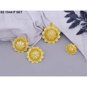 Collar de Moda Habesba Etíope, Pendientes con Colgante Chapado en Oro con Anillo de Dedo, Joyería Tradicional Africana Eritrea para Bodas - Product Image 1