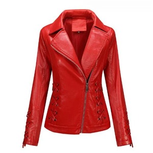 เสื้อผ้าแฟชั่นหนังผู้หญิงเสื้อโค้ทหนัง PU แบบพรีเมียมเสื้อแจ็คเก็ตปกคอปกเสื้อโค้ทเทรนด์หรูหราฤดูใบไม้ผลิฤดูใบไม้ร่วง - Product Image 2