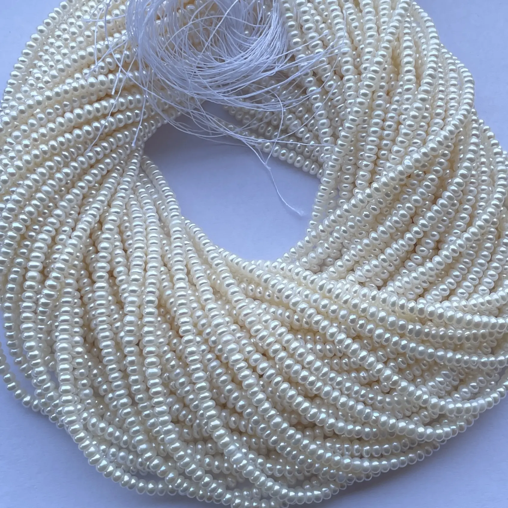 3mm 4mm naturale bianco giallo perla d'acqua dolce pietre a forma di bottone perline filo all'ingrosso perle reali di alta qualità AAA AAAA nuovo