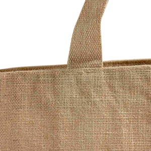 Sac fourre-tout en jute polyvalent de taille moyenne avec ruban en toile et fermeture éclair pour usage quotidien, publicité, aliments, cadeaux, impression personnalisée, lettres - Product Image 6