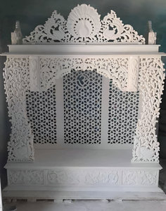 Estatua de templo de mármol blanco indio tallada a mano, diseño religioso de tamaño personalizado para hogares y oficinas, precio bajo - Product Image 6