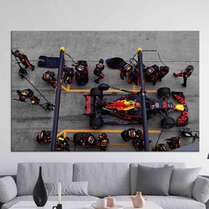 Toile imprimée : Voiture de Formule 1 - Arrêt en Boxe, TOILE ENVELOPPÉE - Product Image 1