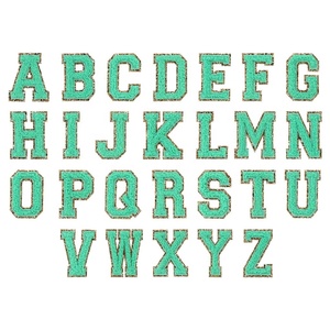 Parches Bordados Personalizados con Letras Varsity Verdes para Bordado y Parches Bordados para Artículos de Eventos para Hombre o Mujer - Product Image 1