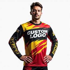 Maillot de course pour hommes Motocross Entièrement personnalisé Respirant et coupe-vent Design sublimé pour les vêtements de course automobile moto - Product Image 2