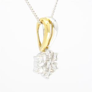 Collier pendentif pour femme en diamant taille brillant en grappe plaqué rhodium blanc 18K 14K 9K, design de luxe, 0,098 ct, pour anniversaire - Product Image 5