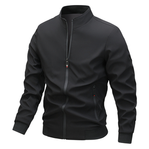 Chaqueta Bomber Casual Unisex Personalizada con Botones, Cuello Alto de Lana, Resistente al Viento, Ecológica, Diseño Deportivo, para Otoño - Product Image 1
