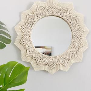 Best Selling Home Decor Macrame <b>Wall</b> <b>Mirror</b> <b>Hanging</b> <b>Mirror</b> With 100% Cotton Cord Boho Design Pattern Premium Quality From India - Product Image 6