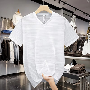 เสื้อยืดแขนสั้นผู้ชายไซส์ใหญ่ คอกลม ทรงปกติ ผ้าฝ้ายถัก 100% ลายตัวอักษร ระบายอากาศได้ดี เหมาะสำหรับเล่นกีฬาในฤดูร้อน แห้งเร็ว - Product Image 1