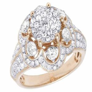 Hermoso diseño de flores Plata esterlina Chapado en oro rosa con anillo de diamante de moissanita redondo para regalo Mujer - Product Image 1