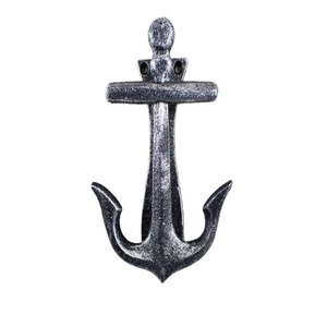 Puerta de anclaje de hierro fundido plateado, regalo de boda, decoración marítima para el hogar, hotel, casa de vacaciones - Product Image 1