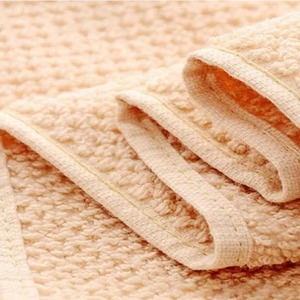 Beige Cotton Towel Set Woven Solid Color Rectangular Home Use Skin-Friendly Towels - Product Image 5