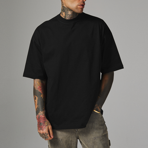 2025 T-shirts surdimensionnés de qualité supérieure pour hommes 100% coton 220 Gsm blanc uni Style Streetwear 180g poids du tissu - Product Image 2