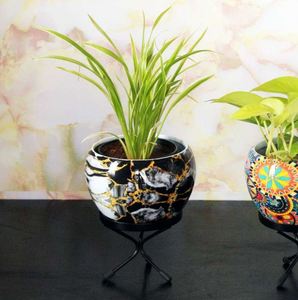 Customize Meena Printed <b>Small</b> Table Planter With Stand Custom Flower <b>Pot</b> For Home and Garden Decor - Product Image 5