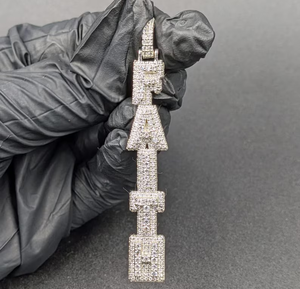Pendentif Lettre Hip Hop Iced Out en Moissanite VVS, Sertissage Pavé, Luxe, Unisexe, pour Usage Quotidien - Product Image 1