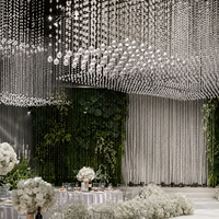 Rideau de ligne en acrylique, chaîne de perles de cristal, rideau suspendu pour plafond, décoration de scène de mariage, décoration d'événements, décoration de mariage