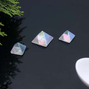 Crystal Beads Chakra Pyramid Phone case Piercing Titanium <b>Angel</b> Aura clear Quartz <b>Candle</b> Holders Crystal Electroplate Ceramic Va - Product Image 6