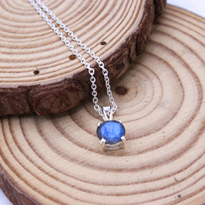 Excellent Quality Natural Labradorite Cut Gemstone Prong Set 925 <b>Silver</b> Gold Plated Classic IGI Certified Pendant <b>Necklace</b> Gift - Product Image 3