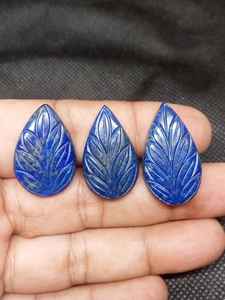 Cabochon de Lapis Lazuli naturel fabriqué à la main pierre précieuse en vrac pour la fabrication de bijoux - Product Image 2