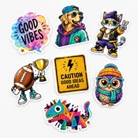 Autocollants personnalisés holographiques à gratter, réutilisables, résistants aux déchirures, découpés à la forme, finition brillante ou mate, autocollants en vinyle imperméables pour ordinateur portable