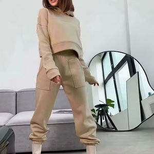 High quality Low MOQ Wholesale Sweatsuits for <b>Women</b> Thermal Tracksuit Hoodie and Jogger Sweatpants <b>Set</b> for <b>Women</b> 2025 - Product Image 6